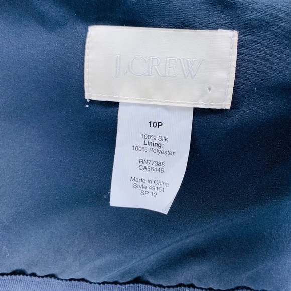 J. Crew Lucienne One Shoulder Dress Silk Navy Blue Chiffon Silk Ladies Sz 10P - Picture 8 of 8